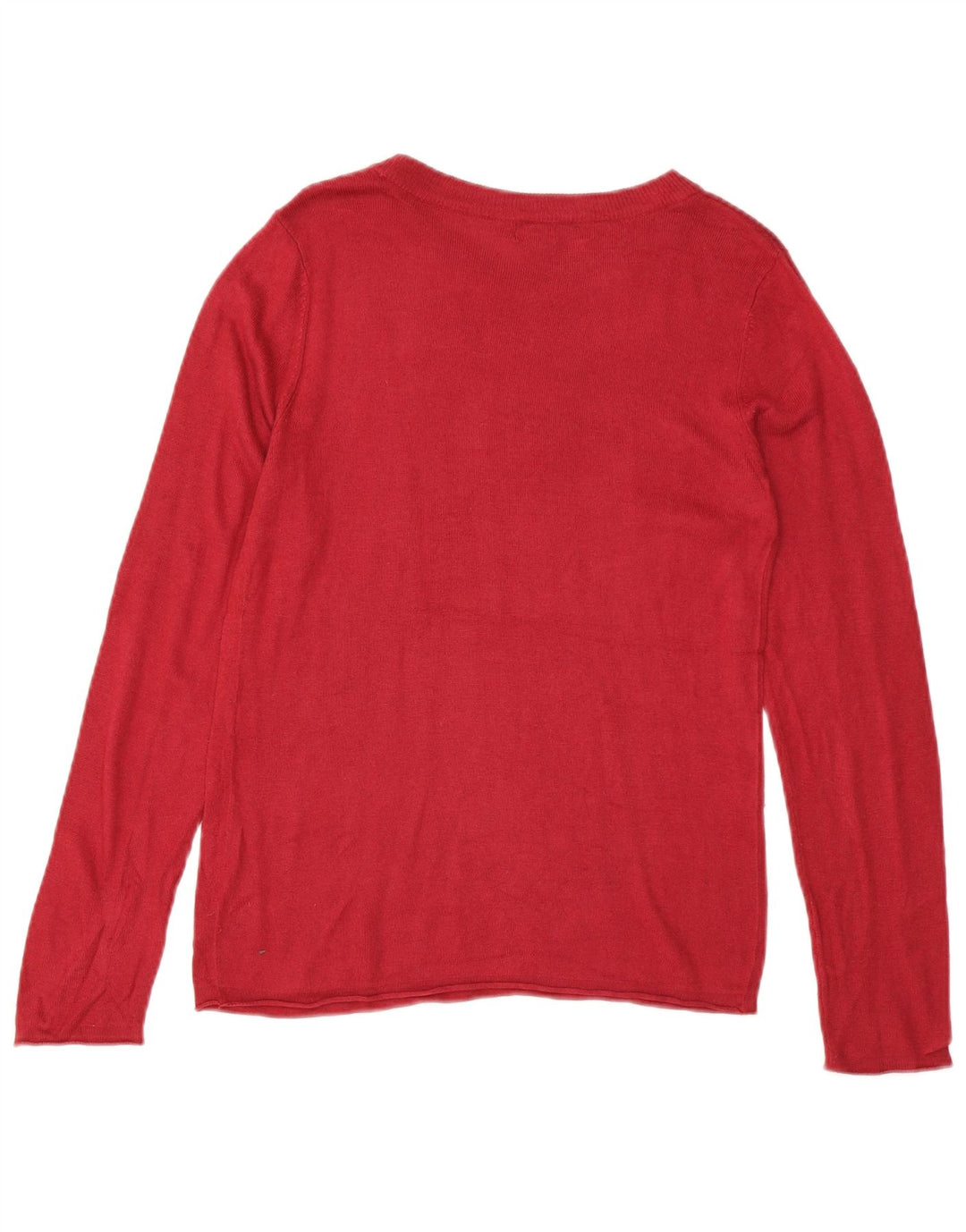 Suéter feminino MOSSIMO com gola canoa Reino Unido 14 grande rayon vermelho