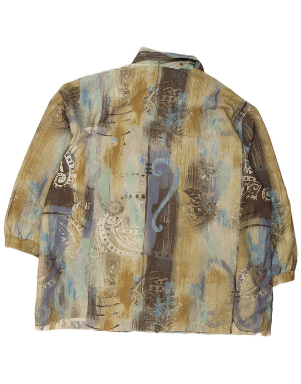 Sobretudo oversized feminino vintage IT 50 XL poliéster paisley multicolorido