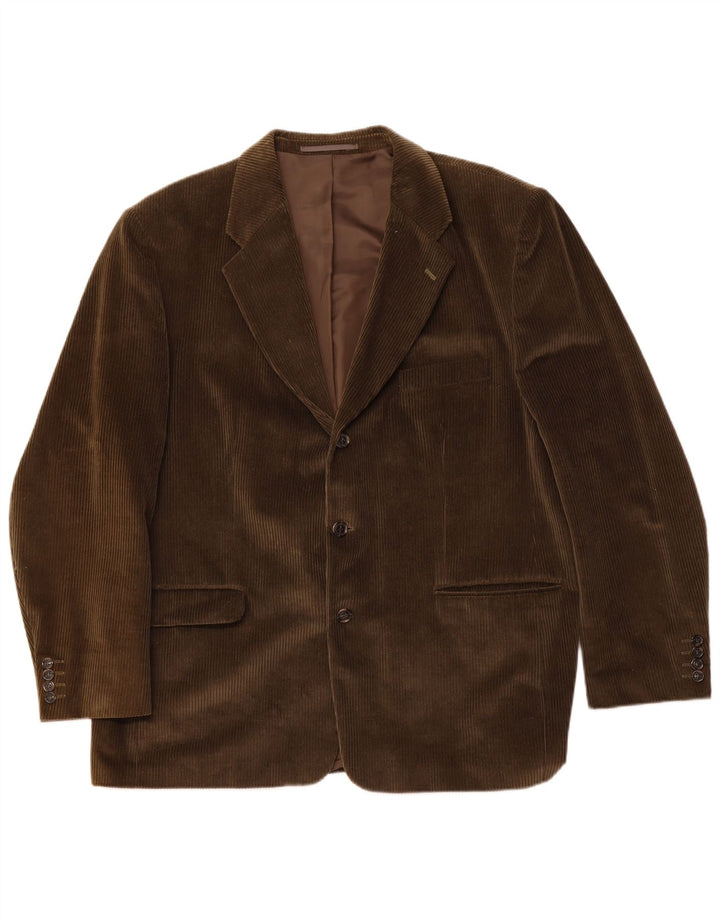 Jaqueta blazer masculina Canda de veludo cotelê com 3 botões Reino Unido 58 4XL algodão verde