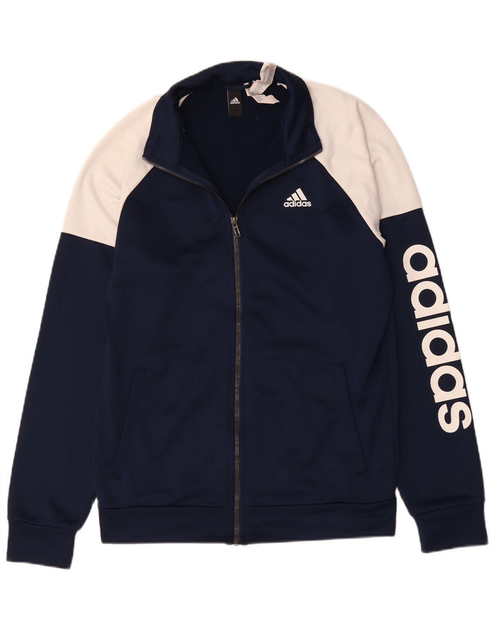 Adidas Mens Tracksuit Top Jacket UK 38/40 Médio Azul Marinho Colorblock
