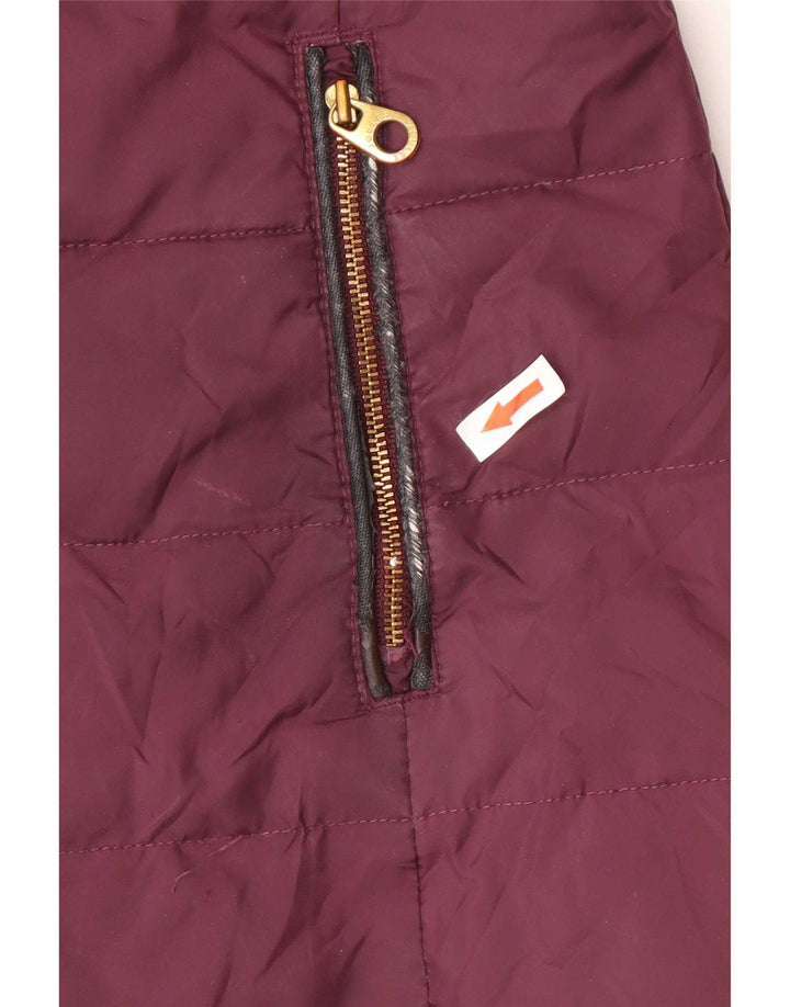 Casaco acolchoado com capuz feminino Joules UK 8 poliéster pequeno Borgonha