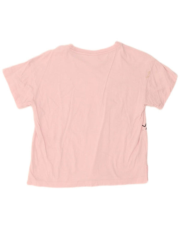 Camiseta feminina estampada Champion UK 14 grande algodão rosa