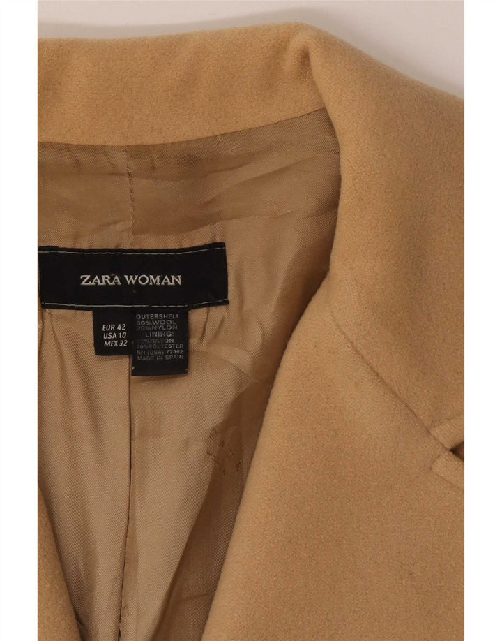 Sobretudo feminino Zara EU 42 grande lã bege