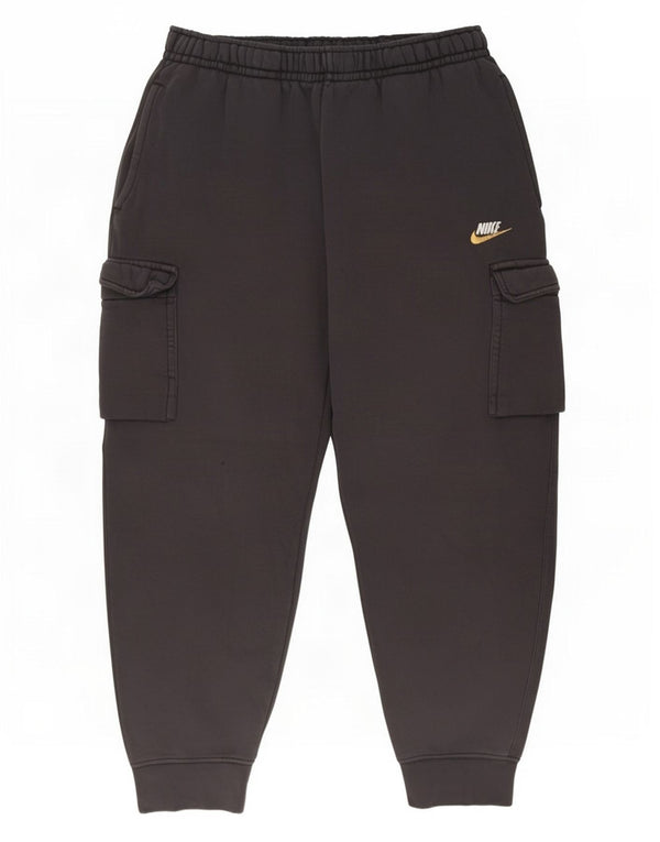 Nike Mens Cargo Calças de treino Joggers grandes de algodão preto