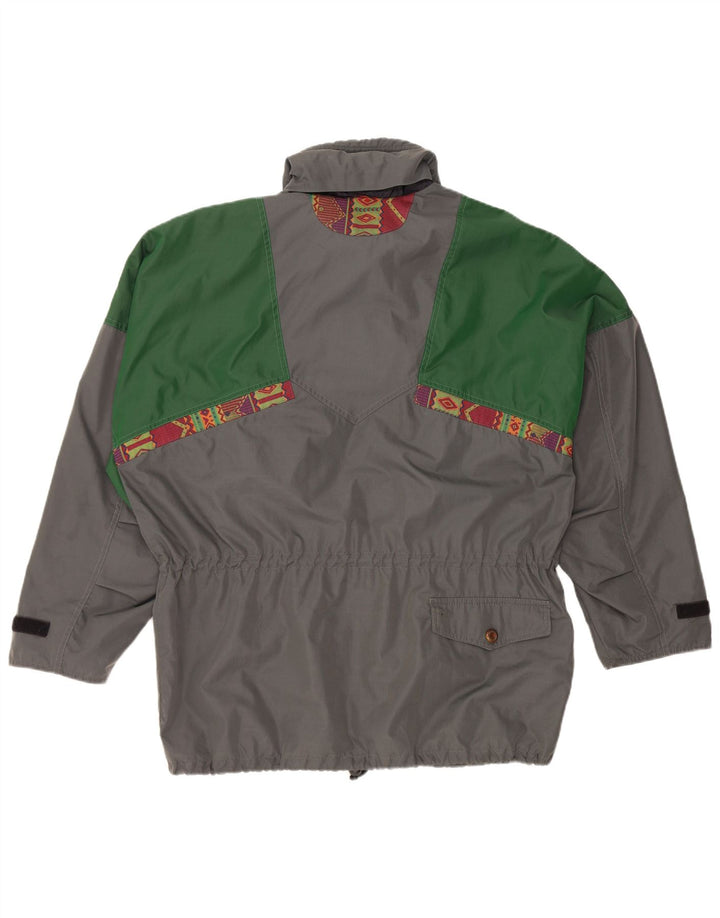 Jaqueta utilitária vintage masculina solta ajuste Reino Unido 38 poliamida cinza médio