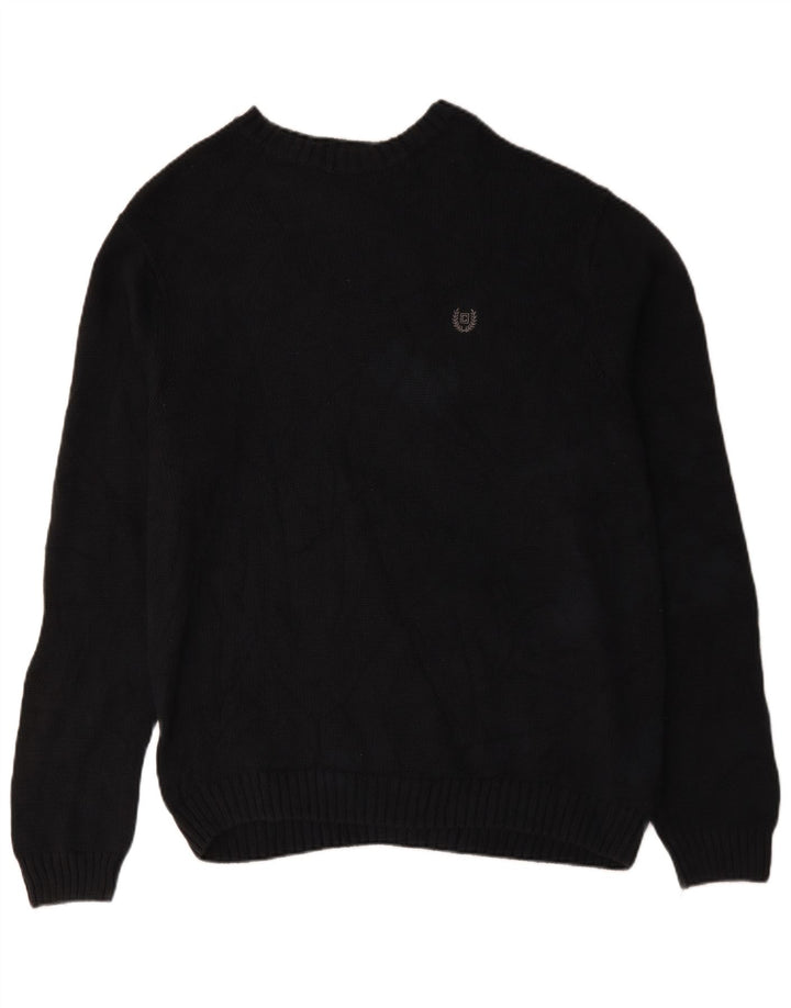 Suéter masculino Chaps com gola canoa XL azul marinho algodão