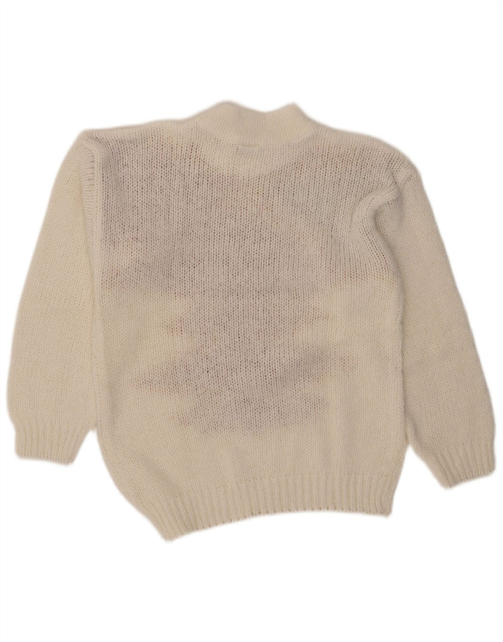 Suéter feminino C&A com gola tartaruga EU 40 bloco colorido branco médio