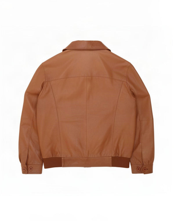 Jaqueta masculina de couro Bugatti Bomber IT 50 grande marrom