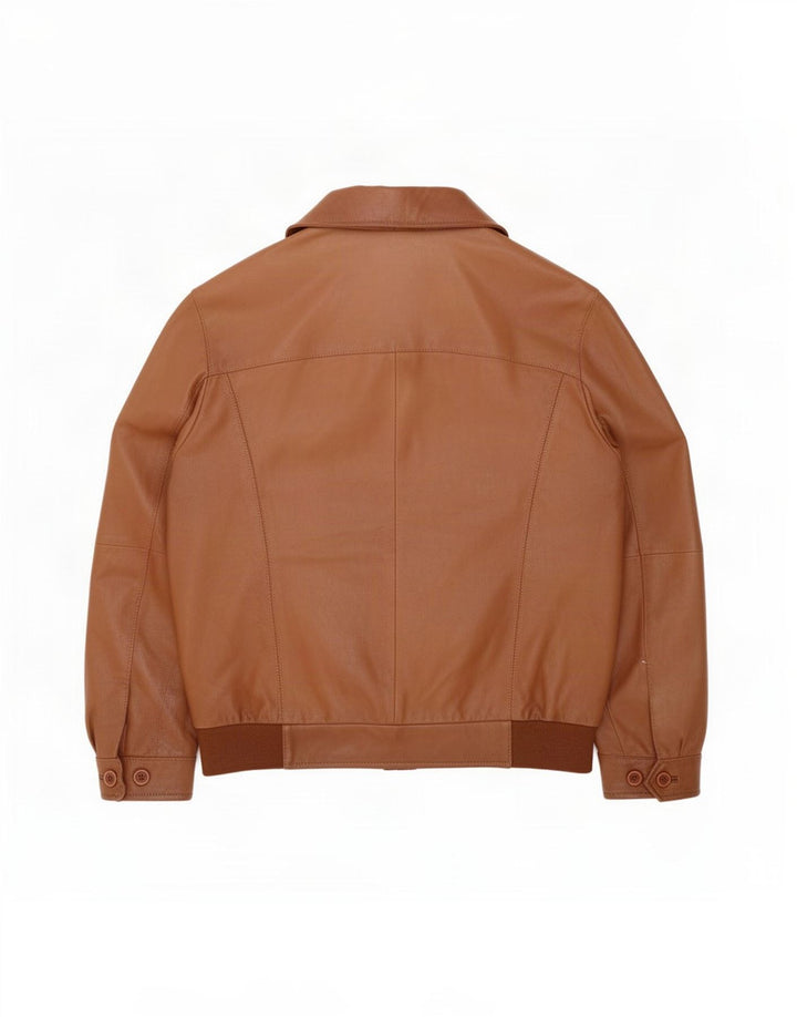 Jaqueta masculina de couro Bugatti Bomber IT 50 grande marrom