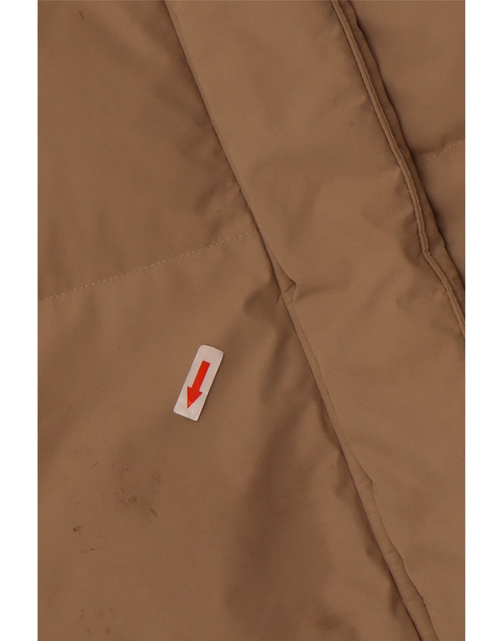 Jaqueta feminina acolchoada com capuz grande Massimo Dutti Reino Unido 6 XS poliéster bege