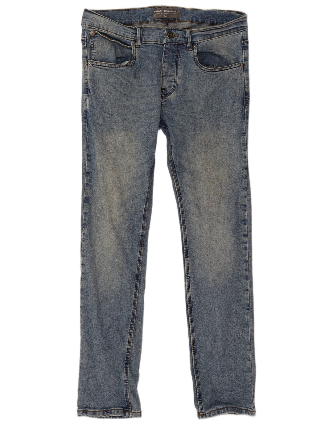 French Connection Masculino Slim Jeans W32 L32 Azul Algodão
