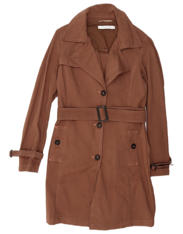 Casaco impermeável feminino Marella UK 10 pequeno algodão marrom