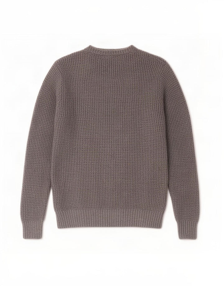 Suéter masculino Marks & Spencer com gola redonda e algodão cinza médio