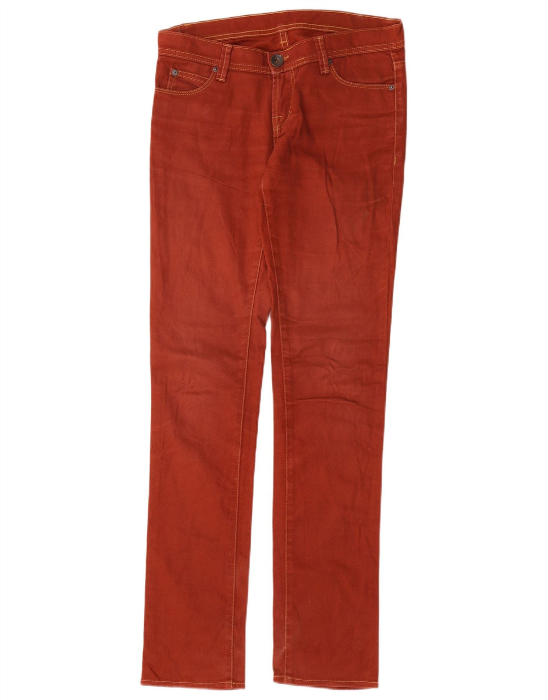Calça feminina casual slim Benetton W26 L32 vermelha