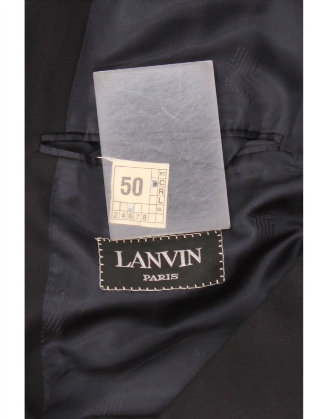 Jaqueta blazer masculina LANVIN com peito duplo UE 50 grande preta de lã nova