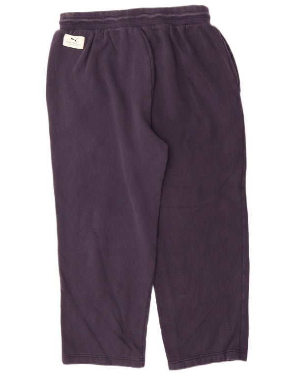 Calça de treino feminina Puma grande algodão azul marinho