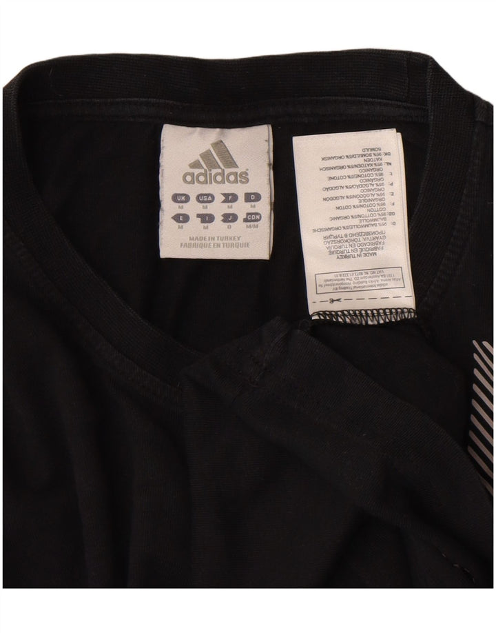 Adidas Mens Graphic T-Shirt Top Médio Algodão Preto