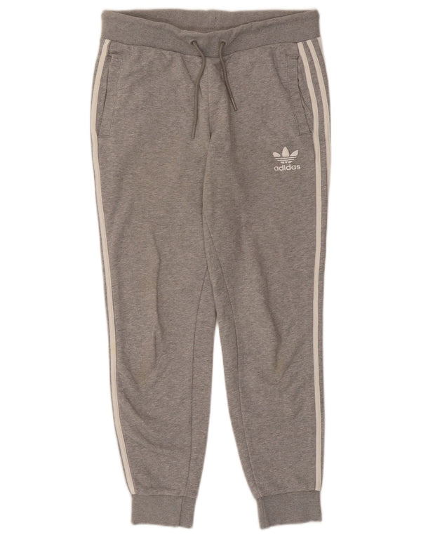 Adidas Womens Tracksuit Calças Joggers UK 12 Médio Cinza Flecked Algodão