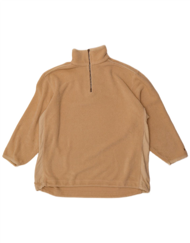 Suéter de lã masculino Mustang com zíper e gola grande poliéster bege colorblock