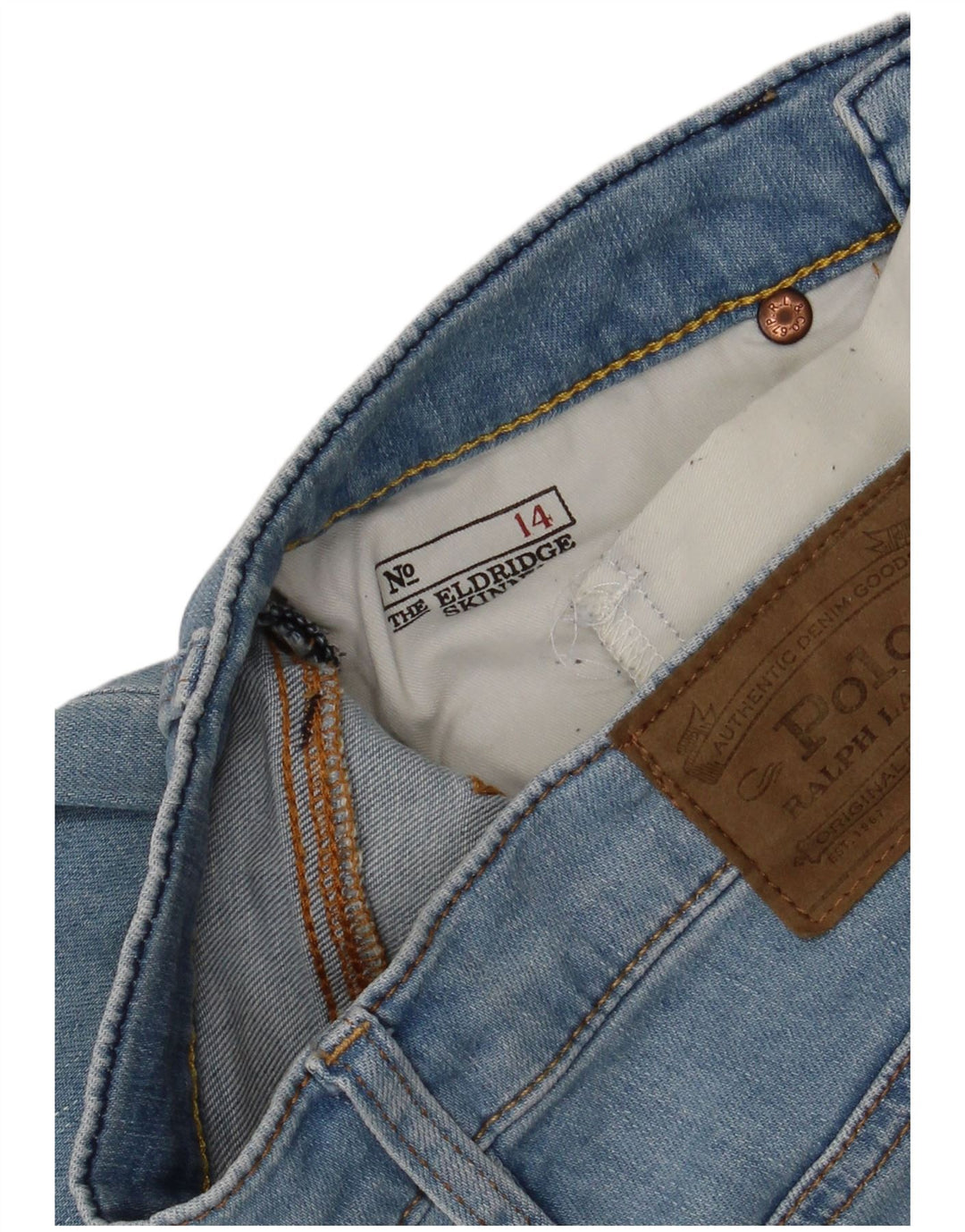 POLO RALPH LAUREN Meninos The Eldridge Skinny Jeans 13-14 anos W28 L26 Azul