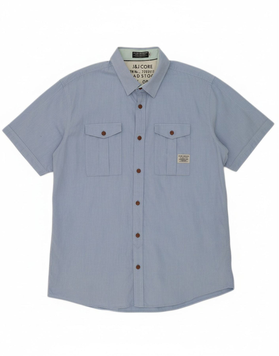 Camisa masculina de manga curta JACK & JONES 2XL algodão azul
