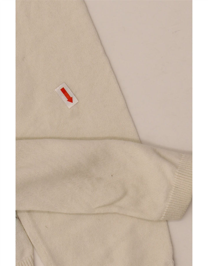 Suéter feminino TOMMY HILFIGER com decote em V UK 14 Médio Off White