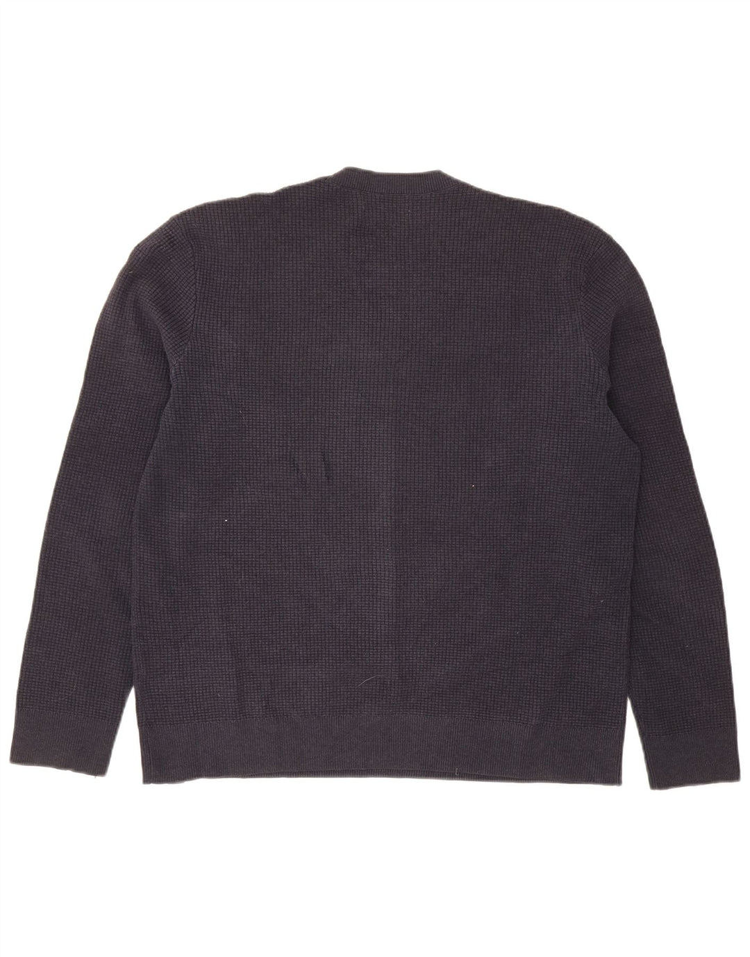 Suéter masculino Marks & Spencer com gola redonda, grande poliéster azul marinho