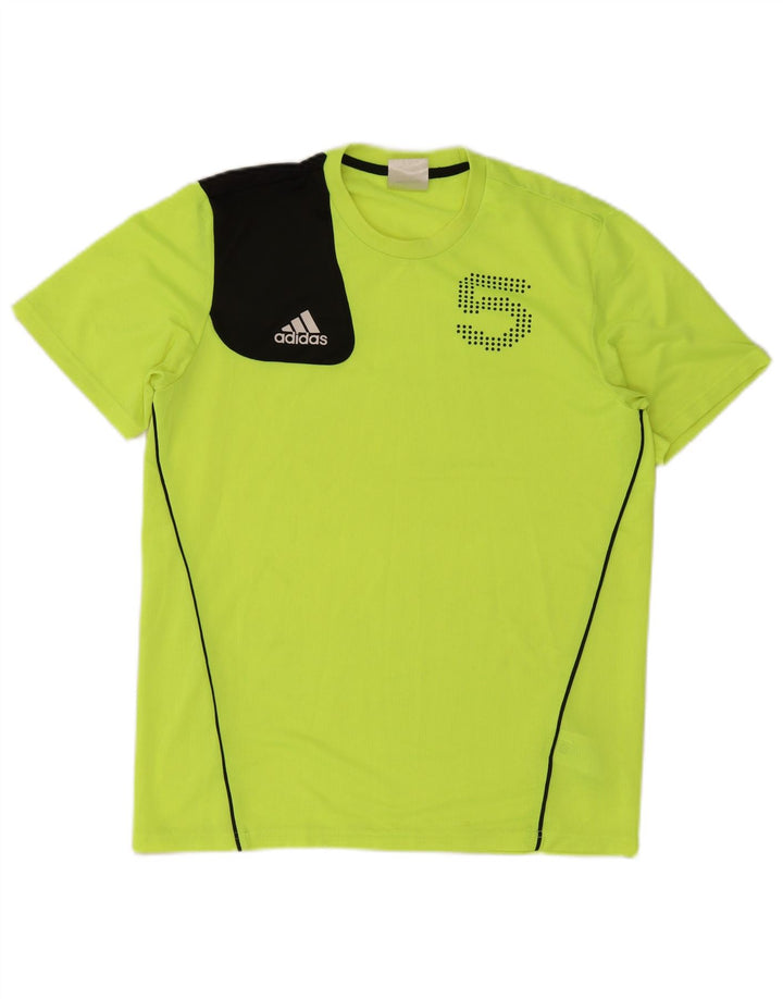 Adidas Mens Graphic T-Shirt Top Médio Verde Colorblock Poliéster