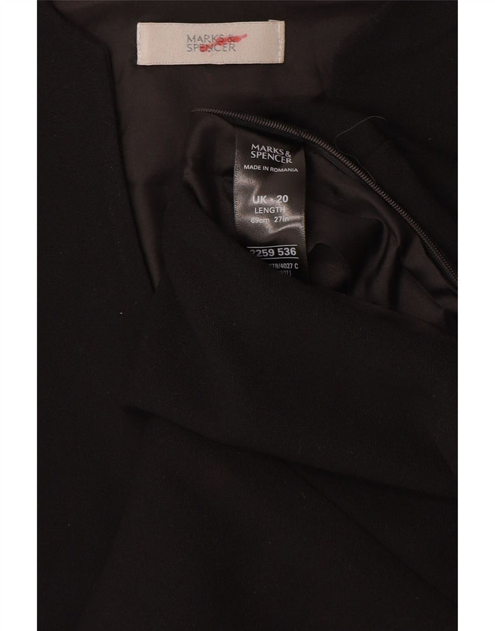 Vestido bainha feminino MARKS & SPENCER UK 20 2XL poliéster preto