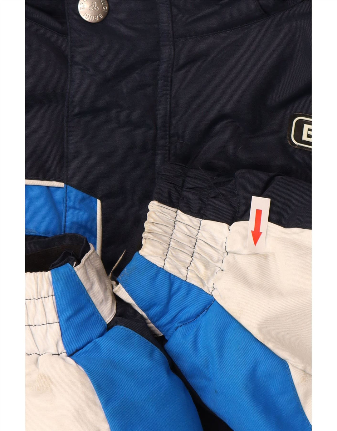 Jaqueta de esqui masculina com capuz Brugi grande poliamida colorblock azul