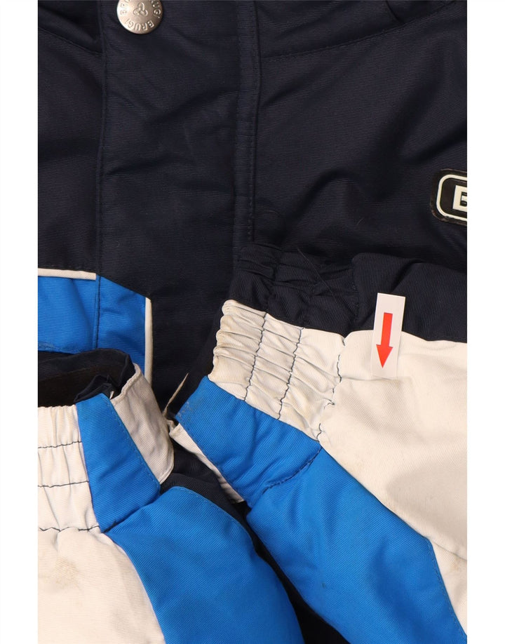 Jaqueta de esqui masculina com capuz Brugi grande poliamida colorblock azul