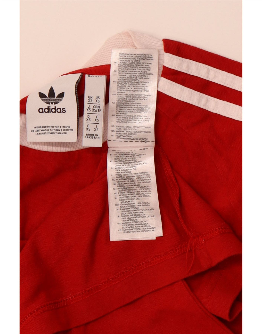 ADIDAS Mens T-Shirt Top XS Algodão Vermelho