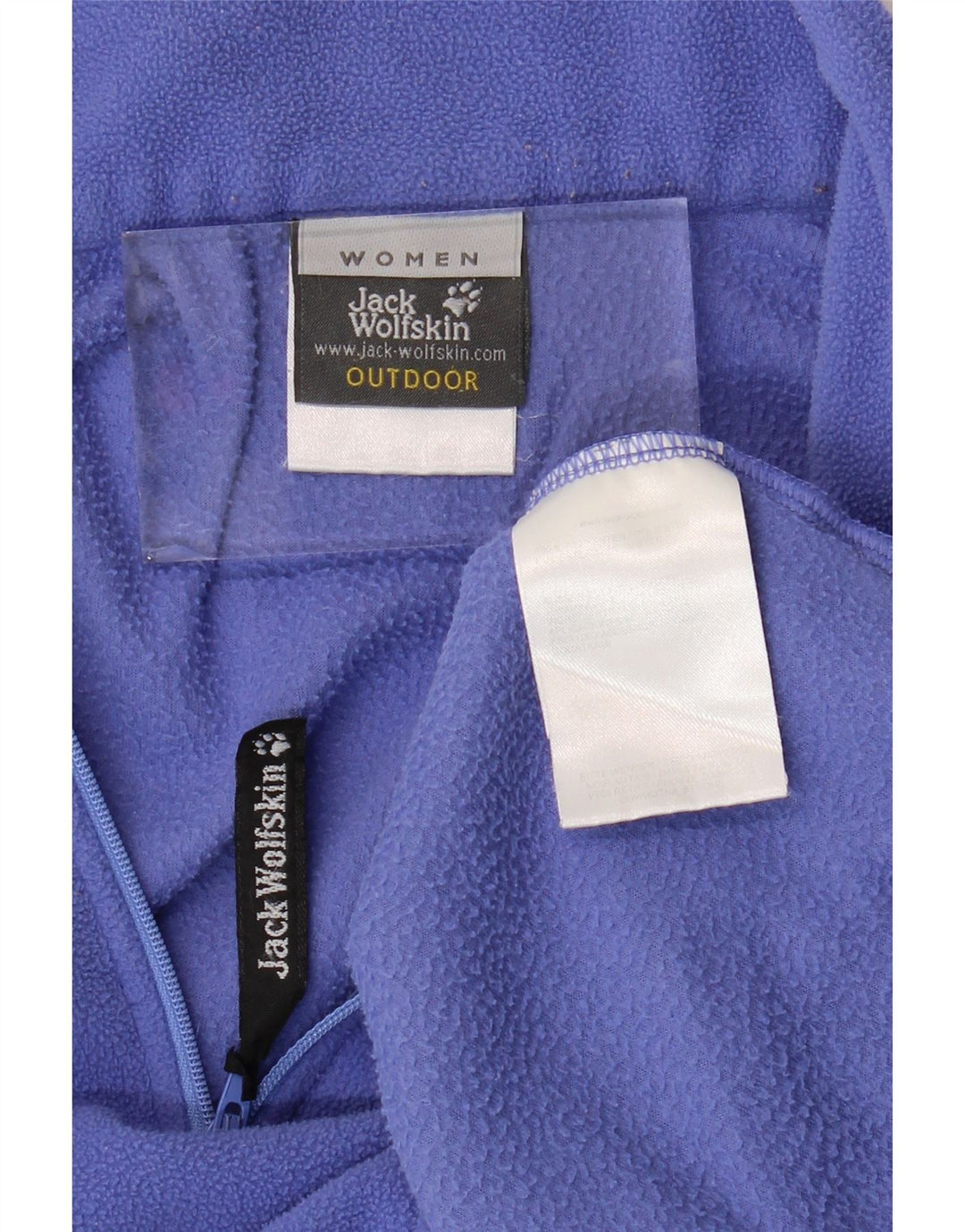 JACK WOLFSKIN Suéter feminino de lã com zíper e gola UK 12 poliéster roxo médio