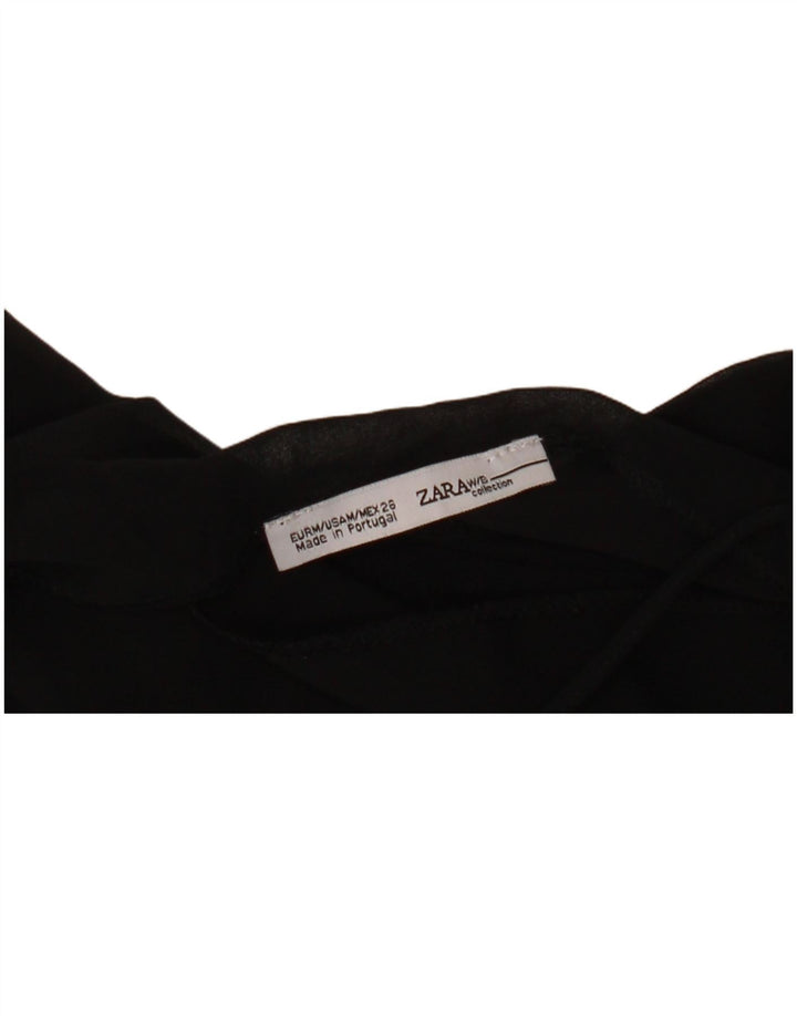 Top feminino Zara Halter UK 12 médio preto