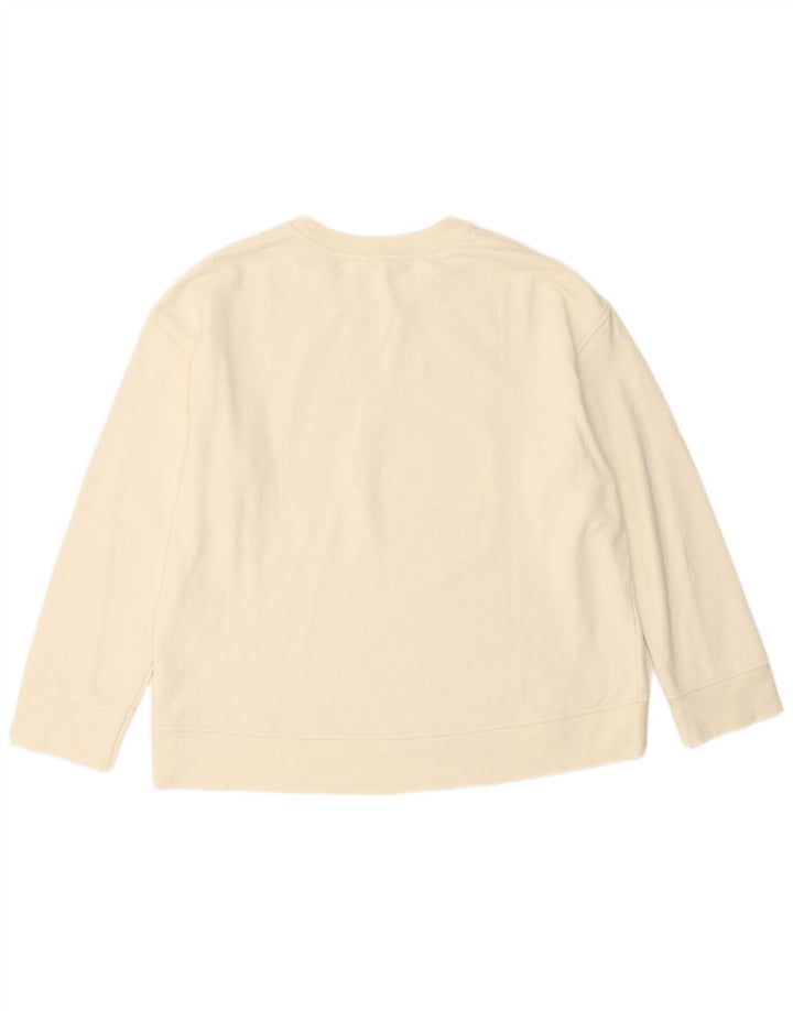 Suéter feminino JIGSAW com estampa gráfica superdimensionada Reino Unido 16 grande off white