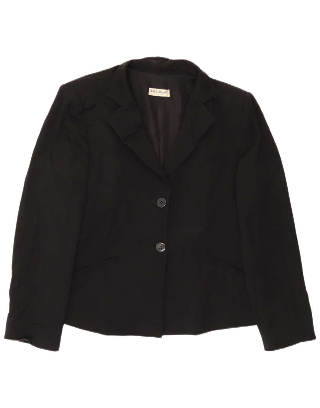 Jaqueta blazer feminina Giorgio Armani com 2 botões Reino Unido 14 médio preto