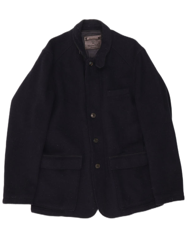 Jaqueta blazer masculina Massimo Dutti com 4 botões Reino Unido 42 XL lã azul marinho