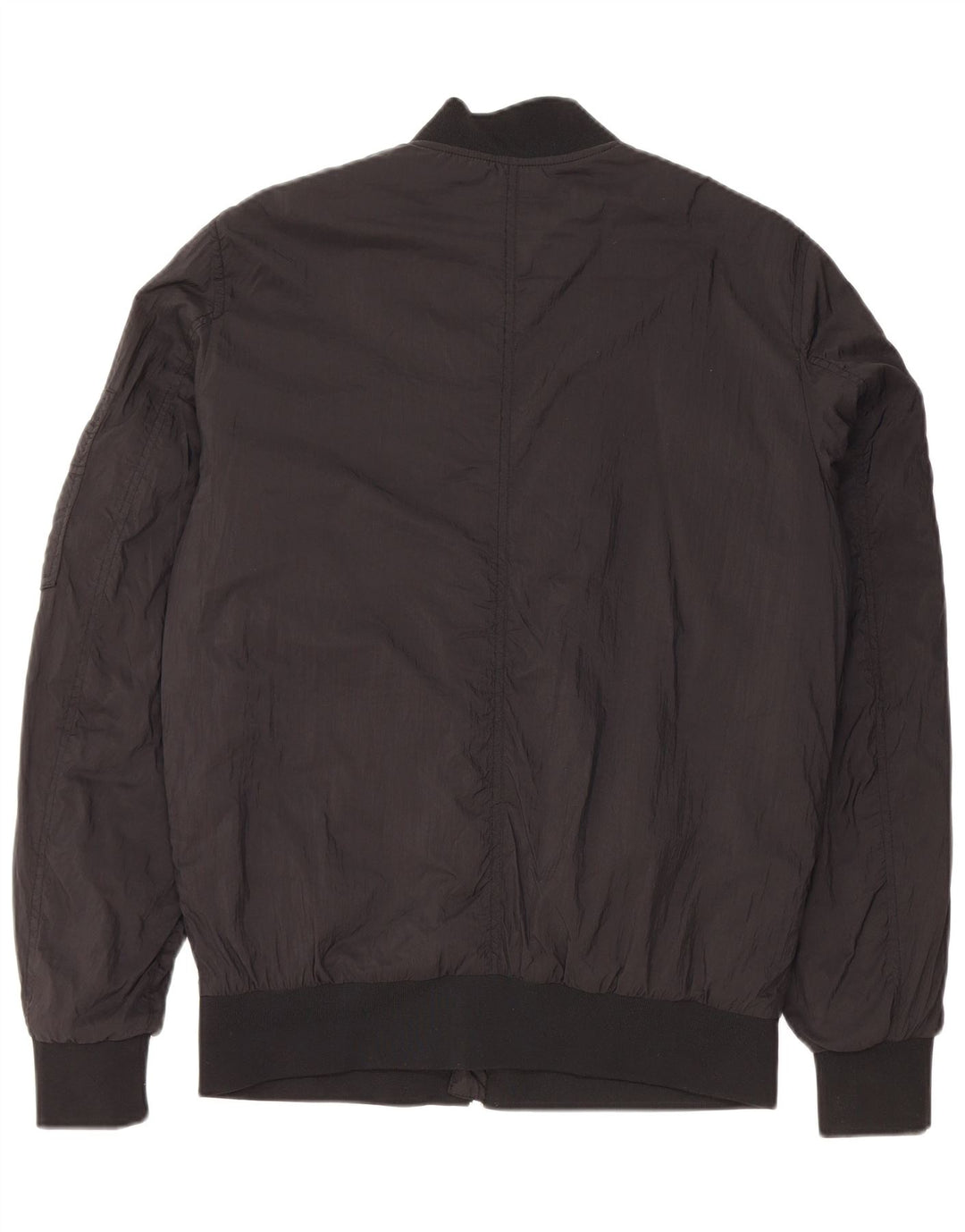 Jaqueta bomber masculina ZARA UK 38 poliéster preto médio
