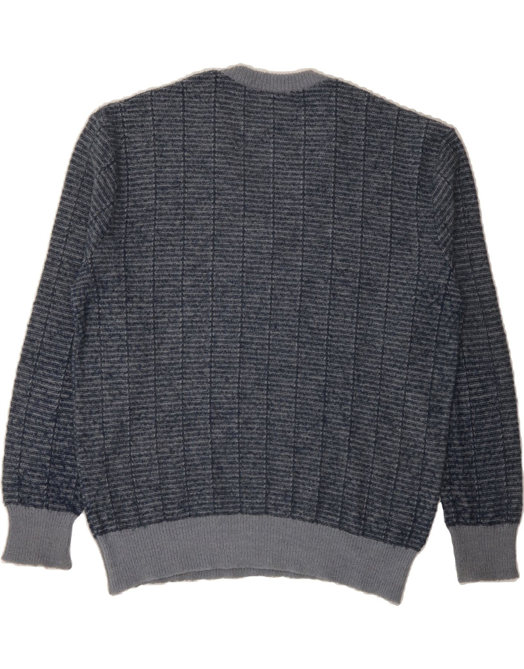VINTAGE Mens V-Neck Jumper Sweater IT 54 XL Blue Striped Vintage Vintage and Second-Hand Vintage from Messina Hembry 
