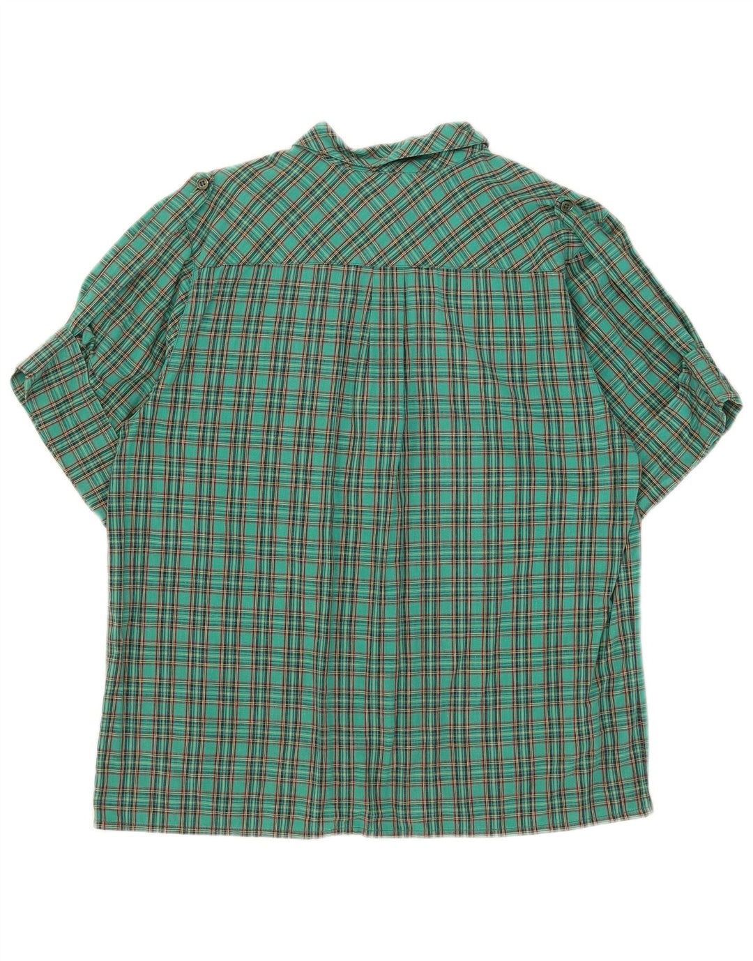 Camisa feminina de manga curta Luisa Spagnoli IT 44 algodão xadrez verde médio