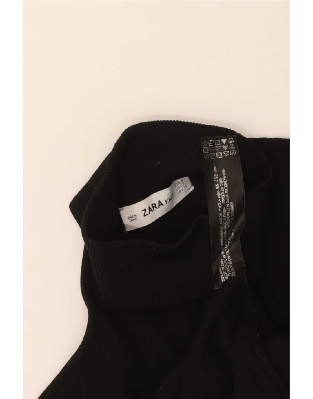 Zara Womens Crop One Ombro Top Reino Unido 8 Pequeno Preto Nylon
