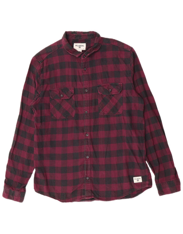 Camisa masculina de flanela Billabong XL marrom algodão guingão