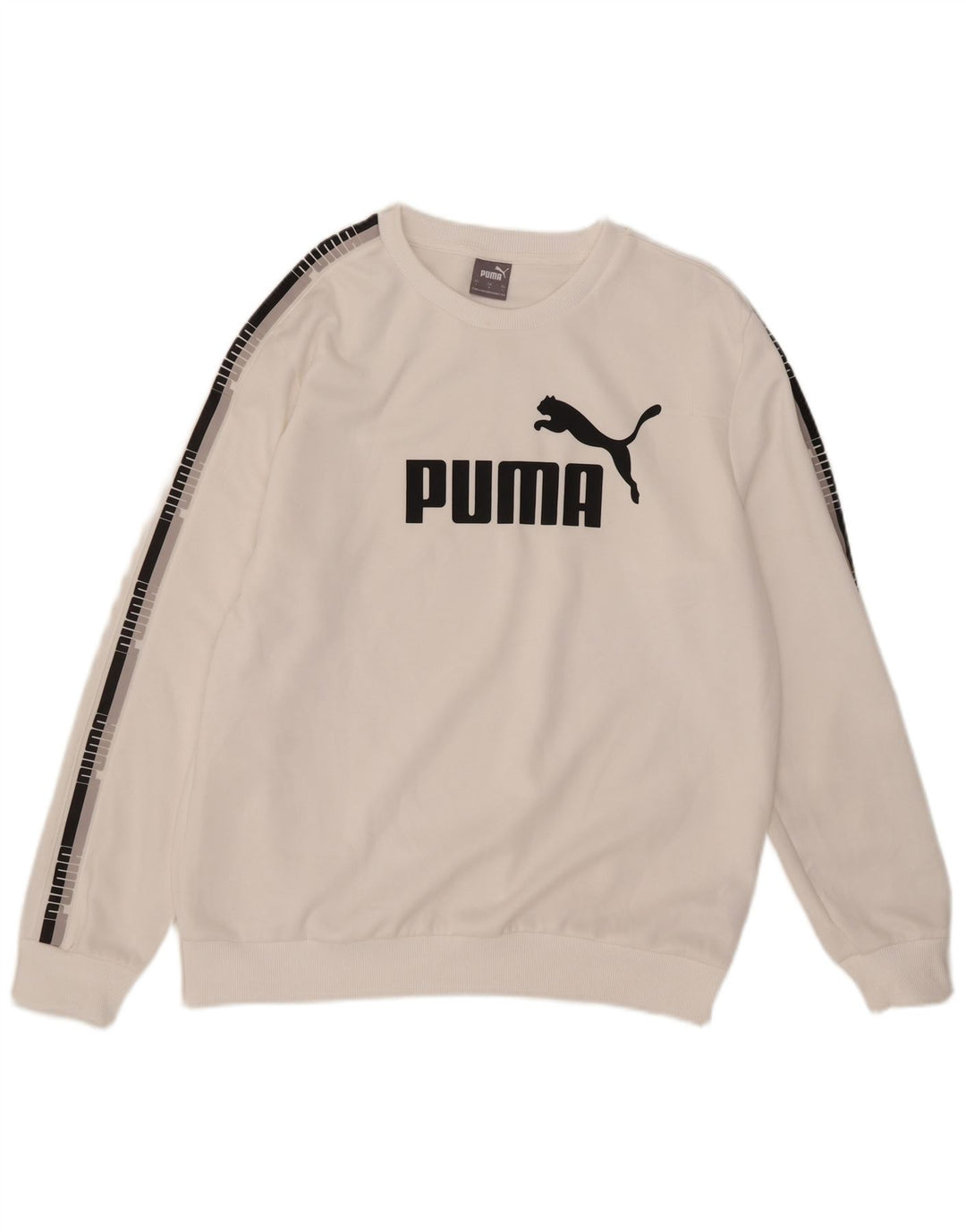 Puma Mens Graphic Moletom Jumper Grande Poliéster Branco