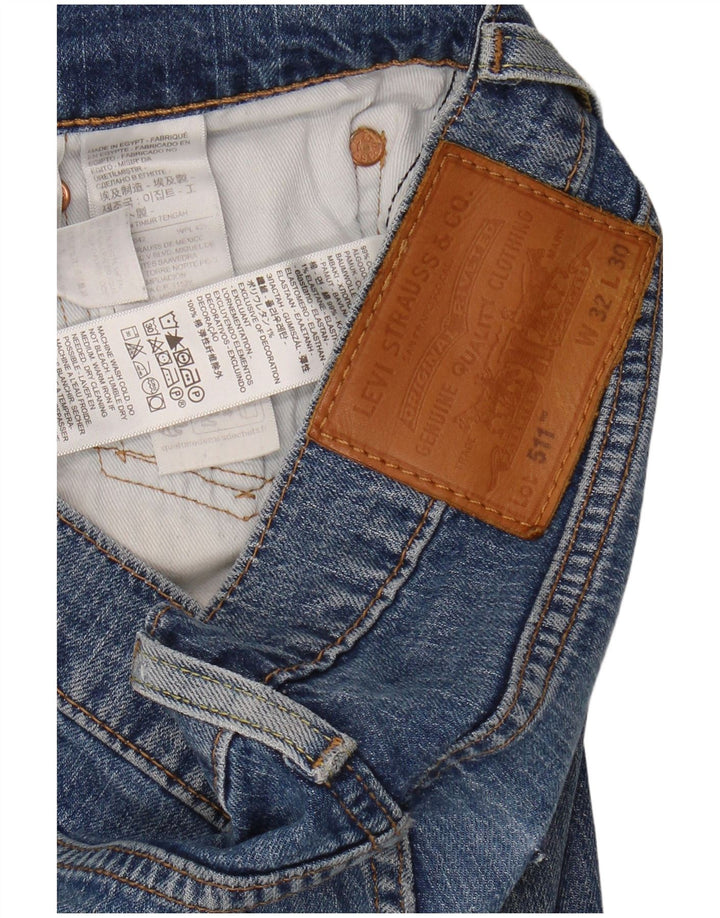 LEVI'S Masculino 511 Slim Jeans W32 L30 Azul Algodão