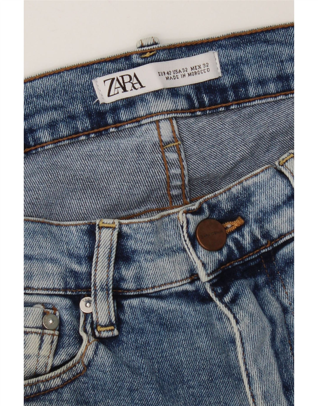 Zara Mens Jeans Slim Tamanho 42 Grande W32 L31 Azul