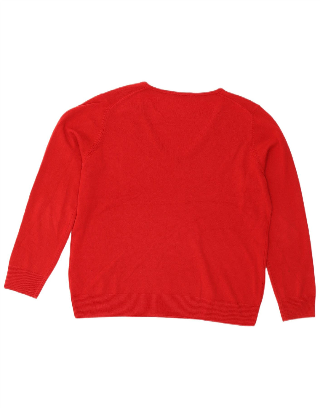 Suéter feminino Marks & Spencer com decote em V Reino Unido 16 grande acrílico vermelho
