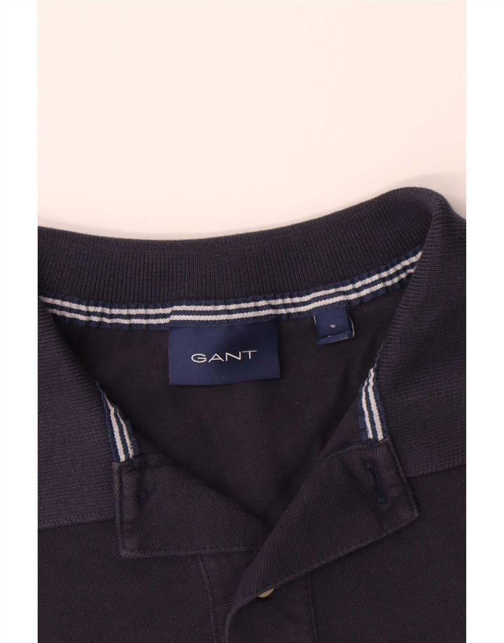 Camisa polo masculina Gant pequena algodão azul marinho