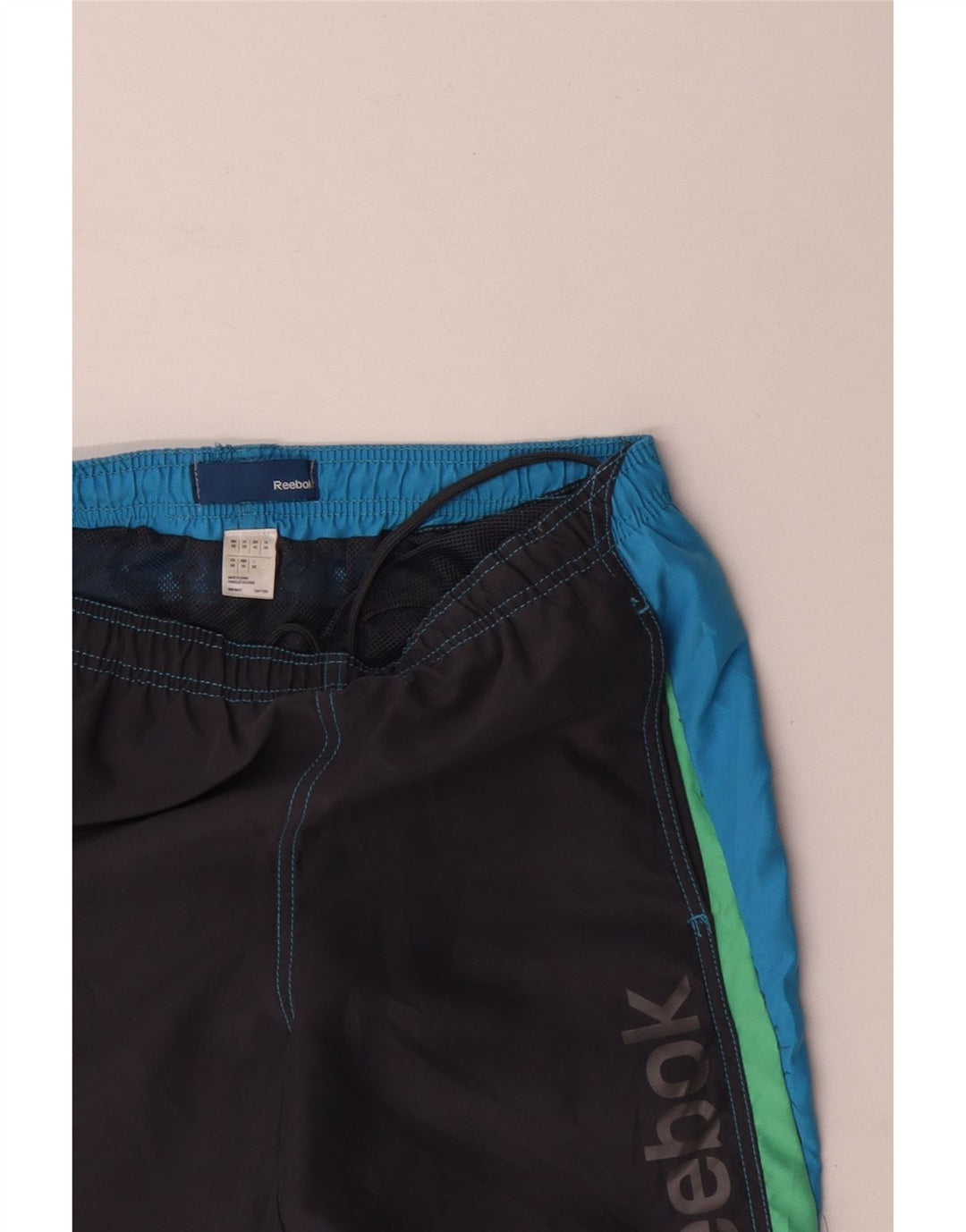 Shorts de natação masculino gráfico REEBOK XS cinza bloco colorido