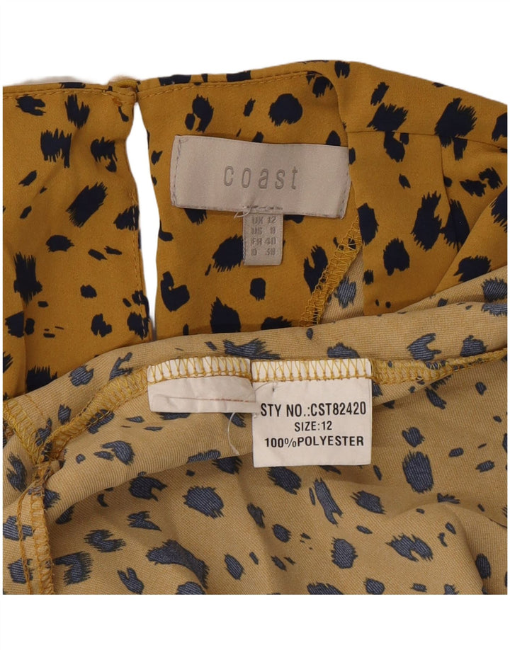 Blusa feminina Coast UK 12 poliéster amarelo médio com estampa animal
