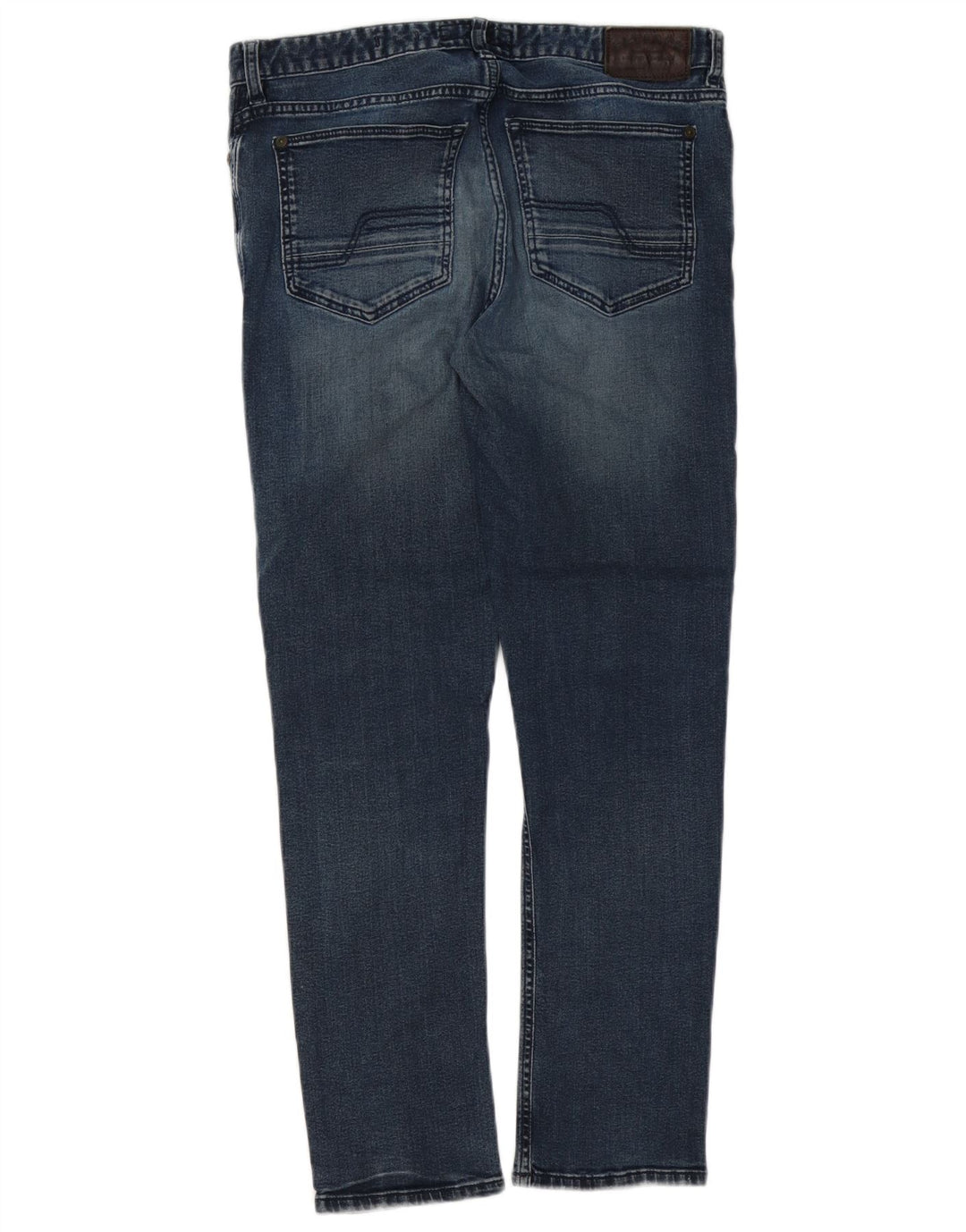 Fat Face Mens Straight Slim Jeans W32 L28 Algodão Azul